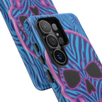 Neon Zebra Skull Tough Phone Case for iPhone, Galaxy, or Google Pixel