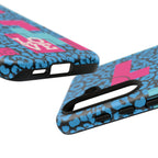 LOVE Blue Leopard 80s Vibe Tough Case for iPhone, Galaxy, or Google Pixel