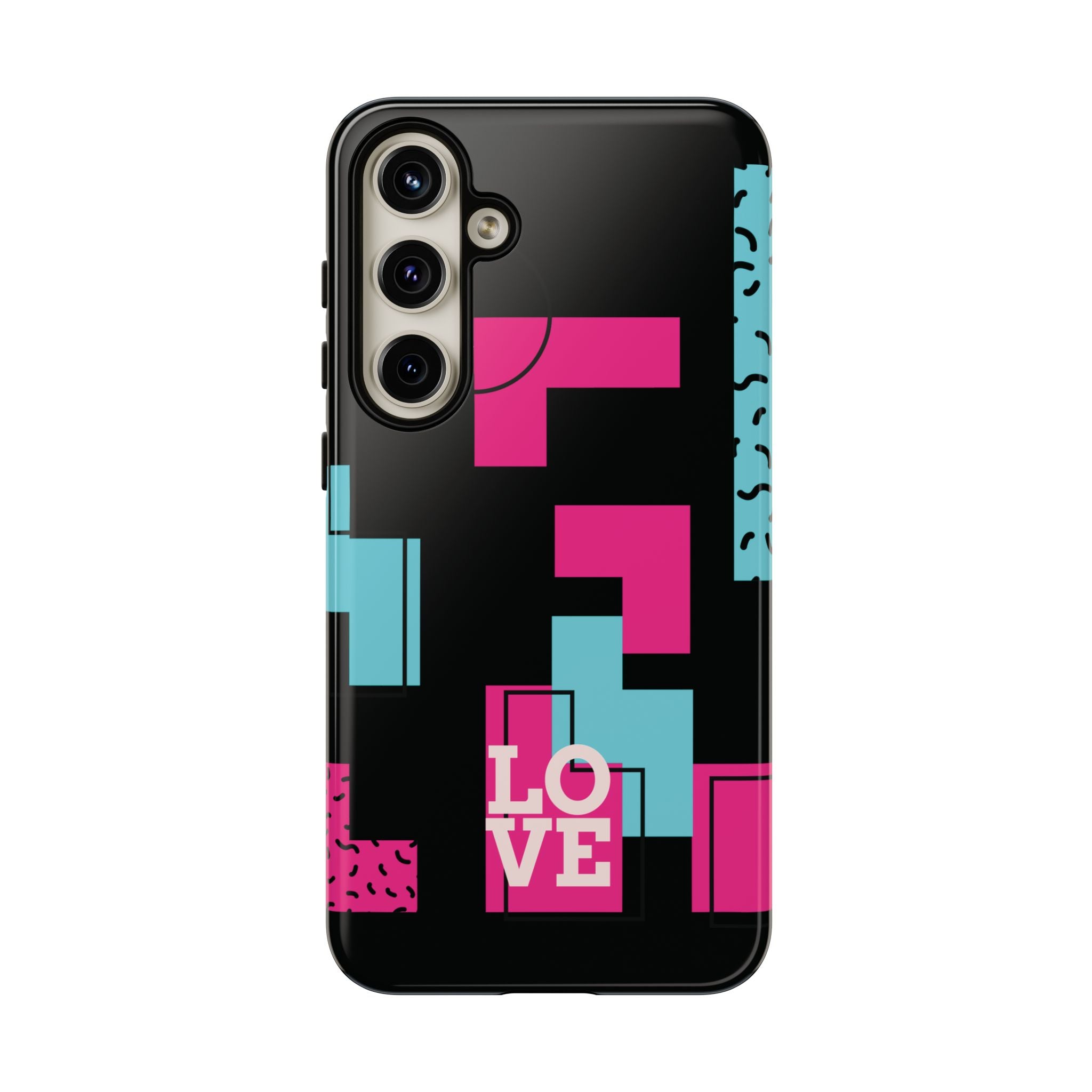 Retro Blocks LOVE Tough Case for iPhone, Galaxy or Google Pixel
