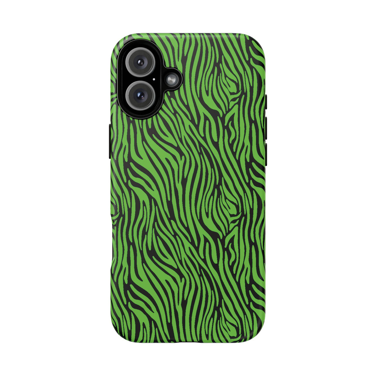 Neon Green Zebra Tough Phone Case iPhone, Galaxy, or Google Pixel