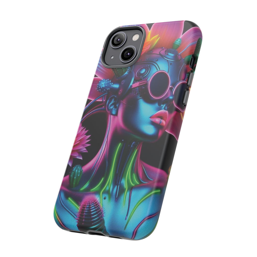 Neon Androgen Cactus Flower Tough Phone Case for iPhone, Galaxy, or Google Pixel