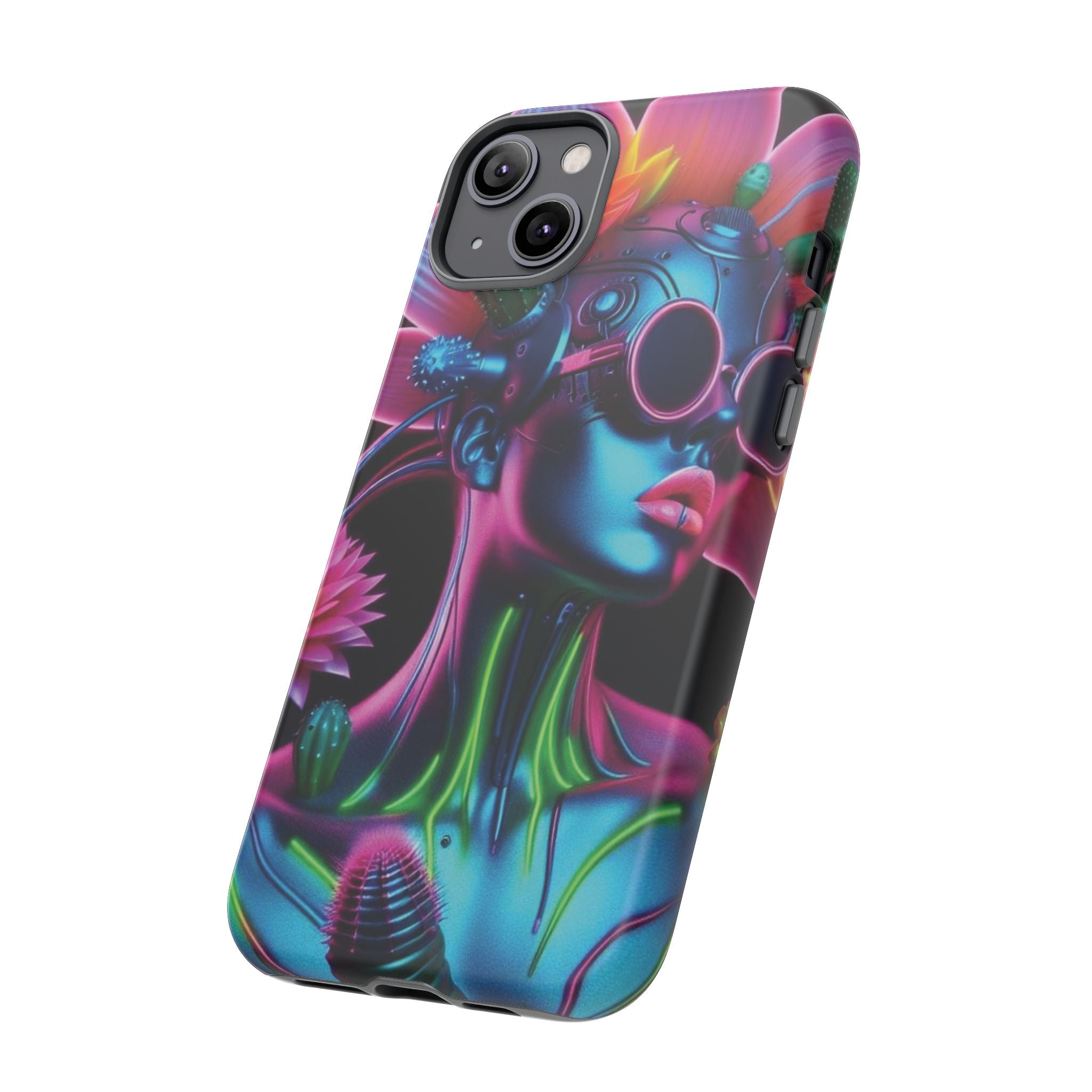 Neon Androgen Cactus Flower Tough Phone Case for iPhone, Galaxy, or Google Pixel