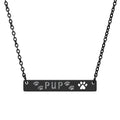 PUP Cutout Paw Bar Necklace (Engraving)