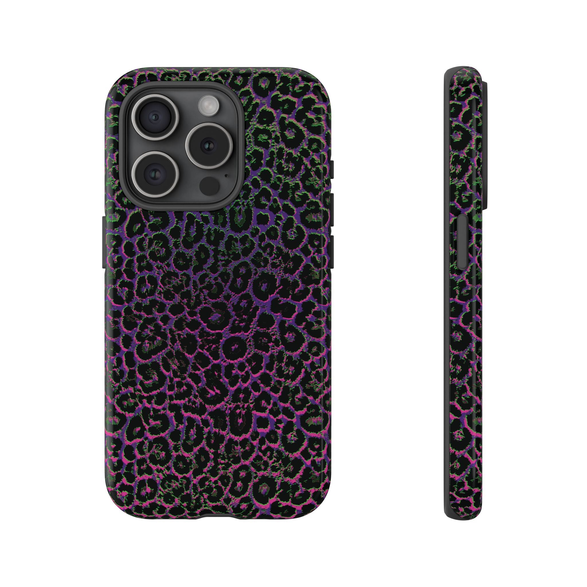 Colorful Leopard Tough Phone Case for iPhone, Galaxy, or Google Pixel