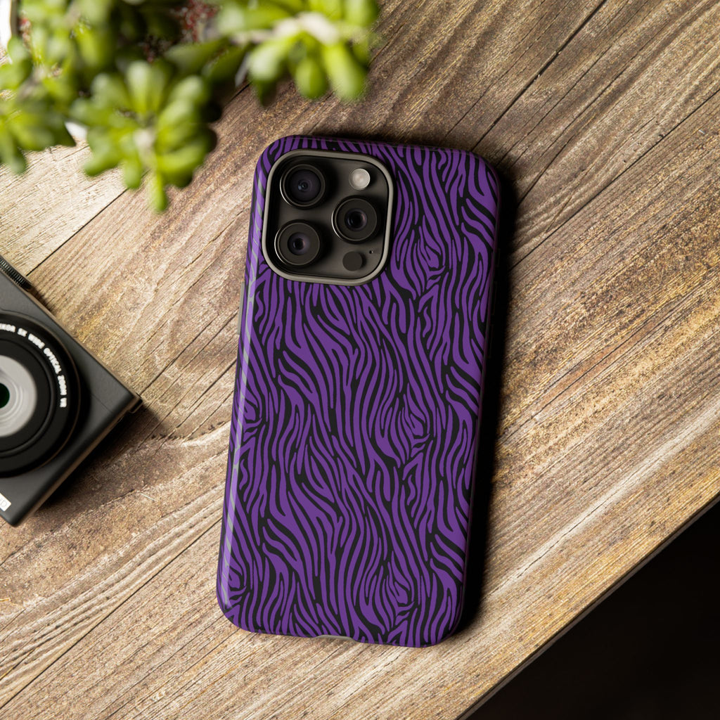 Purple Zebra Tough Phone Case for iPhone, Galaxy, or Google Pixel