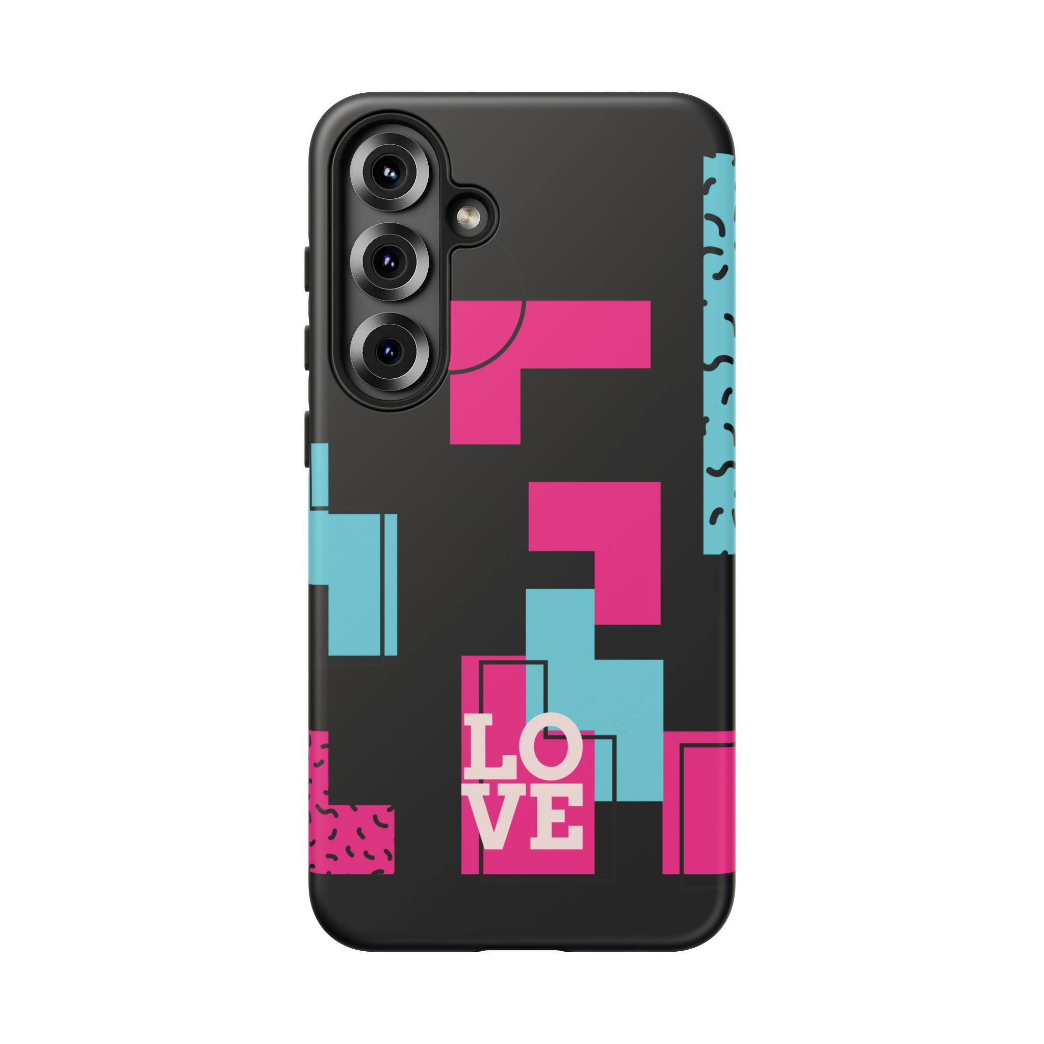 Retro Blocks LOVE Tough Case for iPhone, Galaxy or Google Pixel