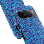Blue Purple Leopard Tough Phone Case iPhone, Galaxy, or Google Pixel