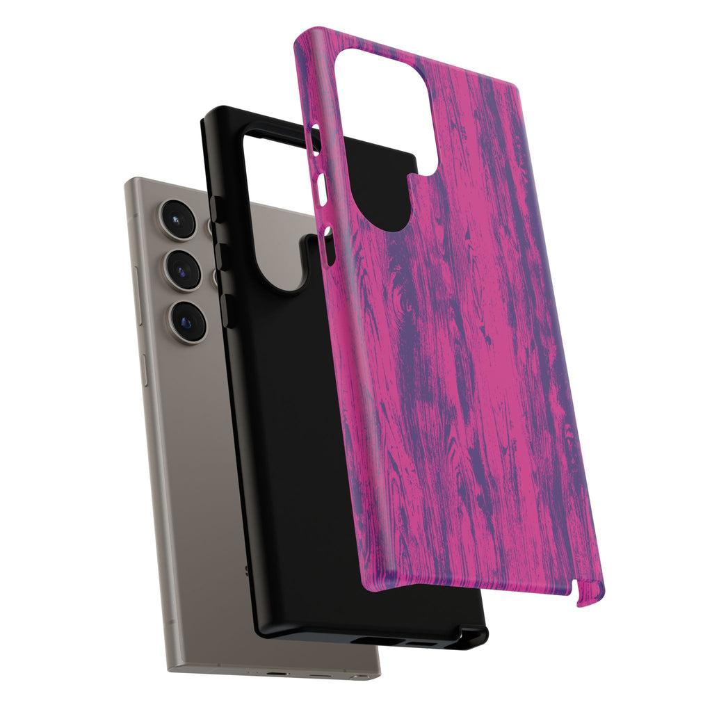 Pink Purple Wood Tough Phone Case iPhone, Galaxy, or Google Pixel
