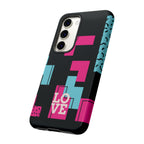 Retro Blocks LOVE Tough Case for iPhone, Galaxy or Google Pixel