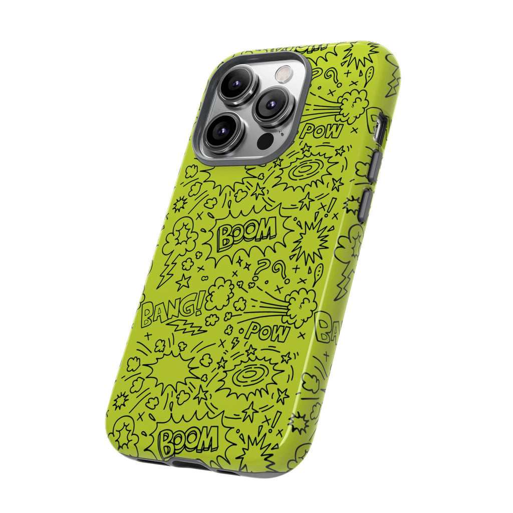 Neon Lime Wow Tough Case for iPhone, Galaxy, or Google Pixel