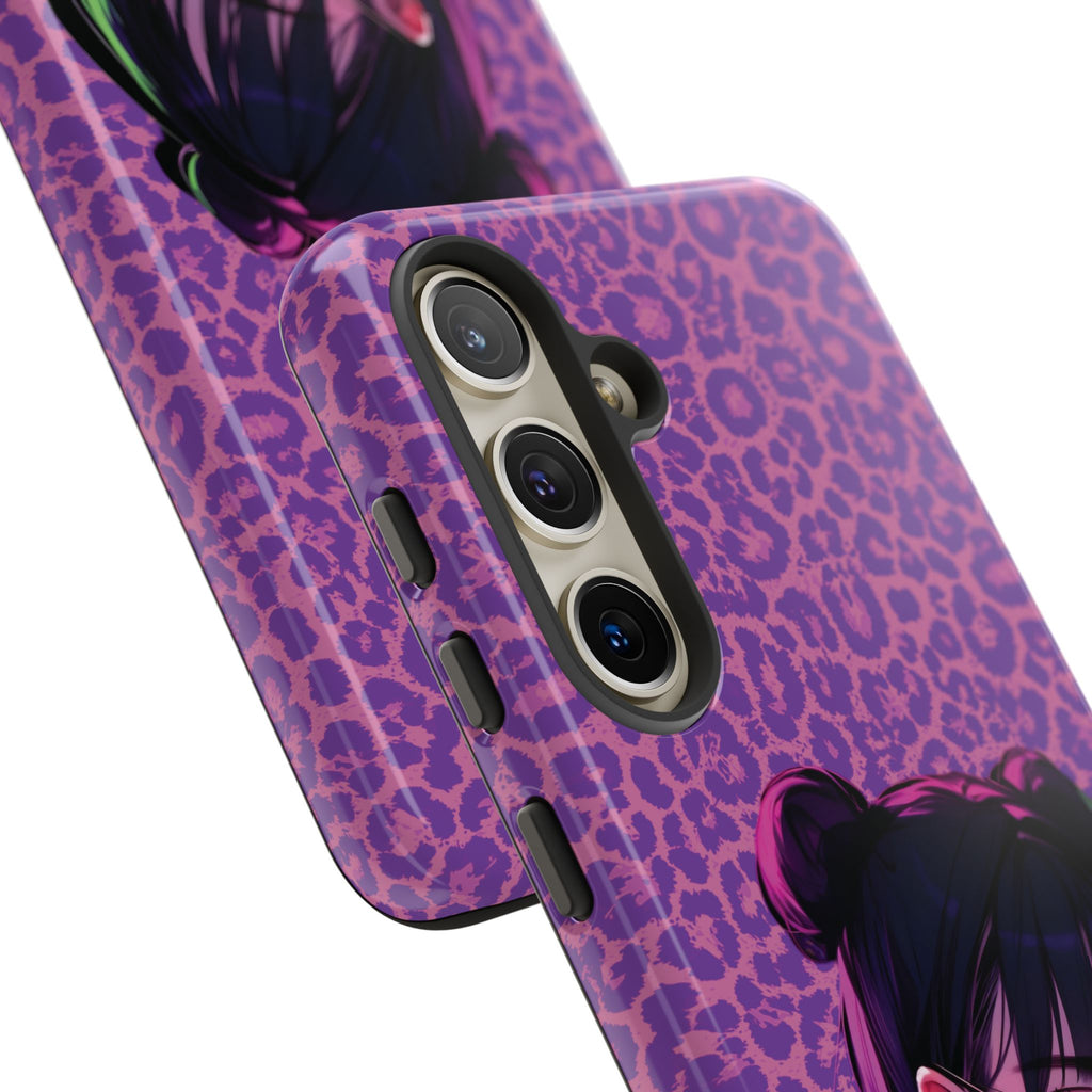 Purple Pink Leopard Kz iPhone, Galaxy and Google Tough Cases