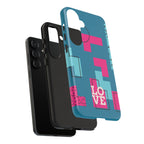 LOVE Teal Green Tough Phone Case for iPhone, Galaxy, or Google Pixel