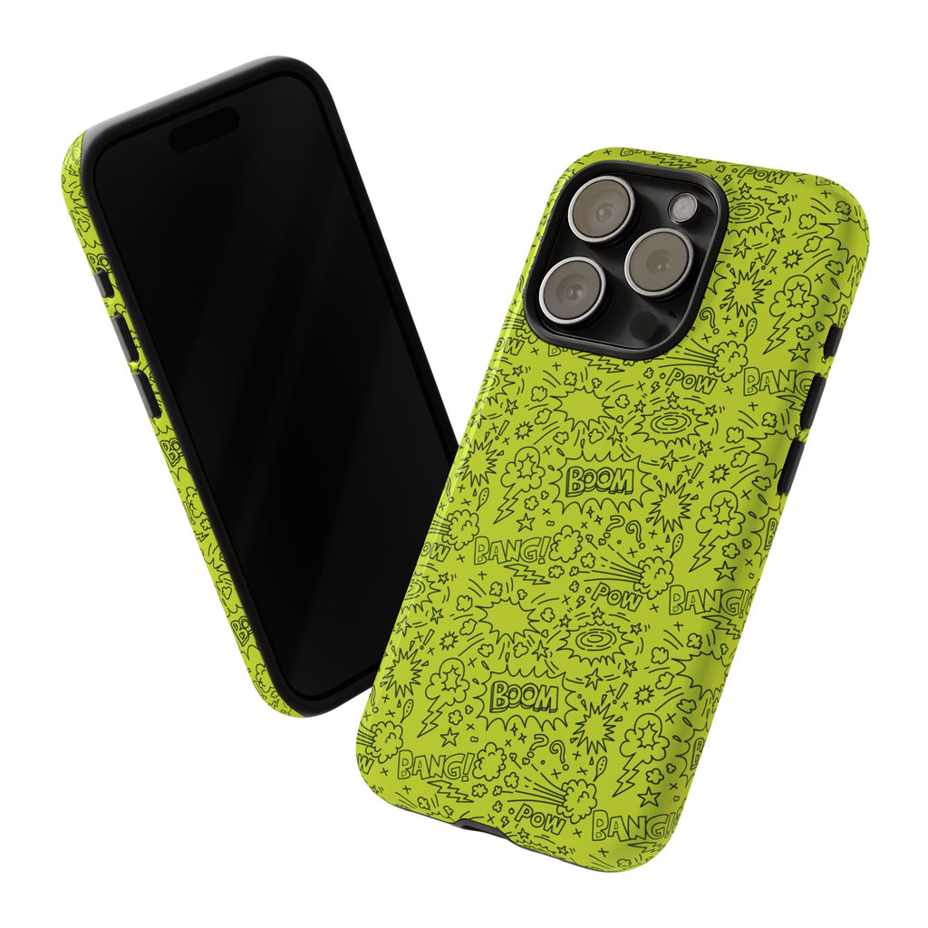 Neon Lime Wow Tough Case for iPhone, Galaxy, or Google Pixel
