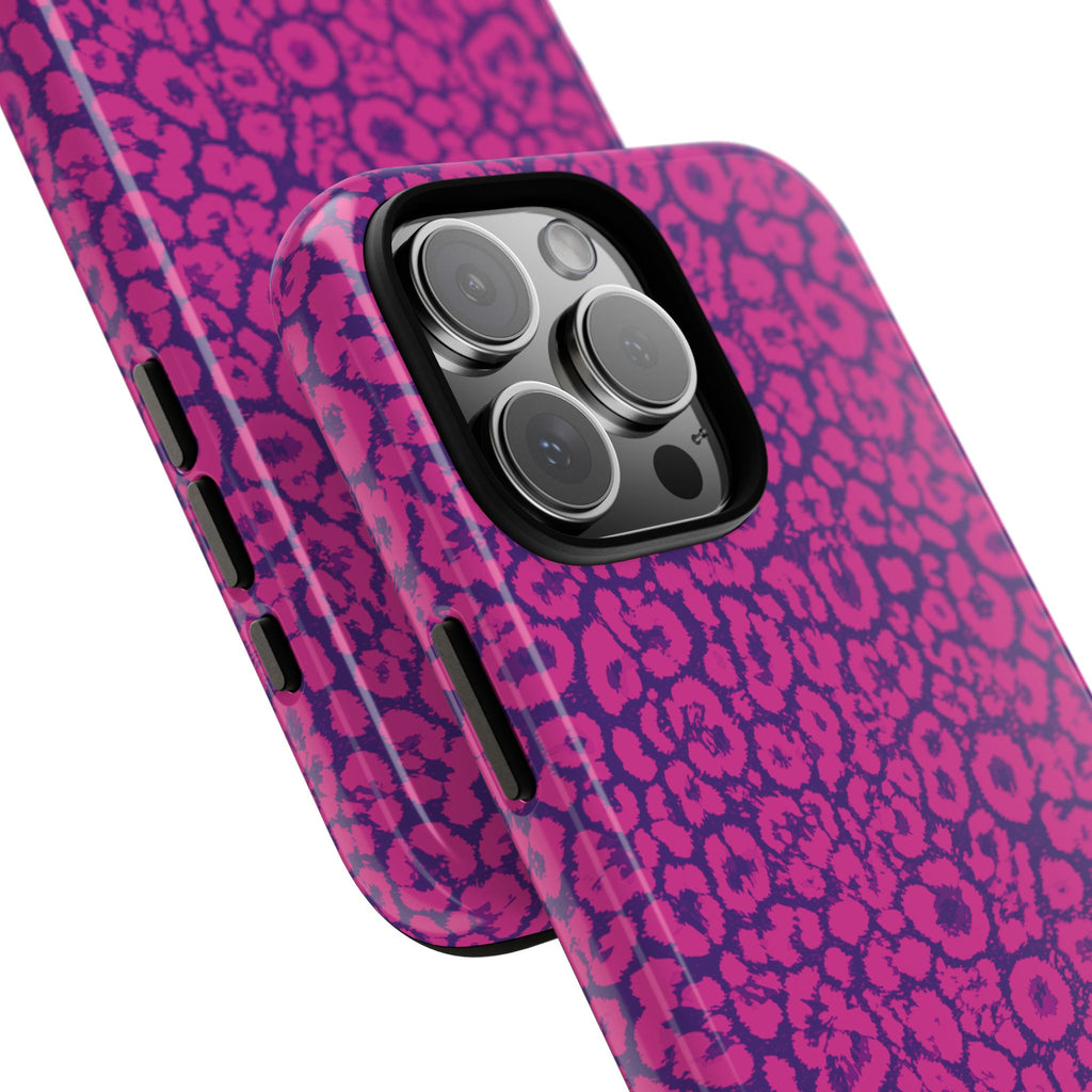 Pink Purple Leopard Tough Phone Case iPhone, Galaxy and Google Pixel