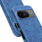 Zebra Print Blue and Purple Tough Case for iPhone, Galaxy or Google Pixel