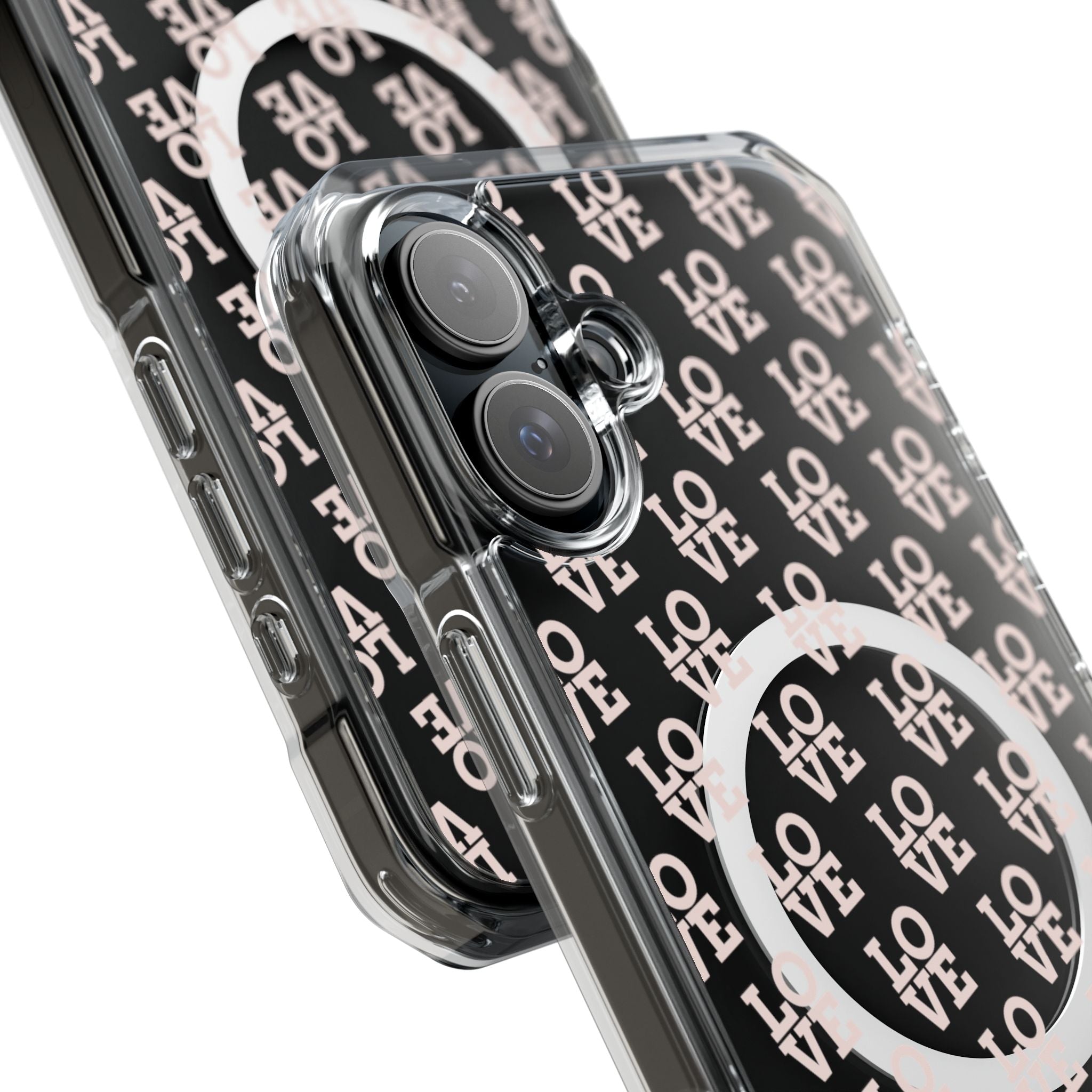 LOVE Magnetic iPhone 14, 15, 16 Series Clear Impact Cases