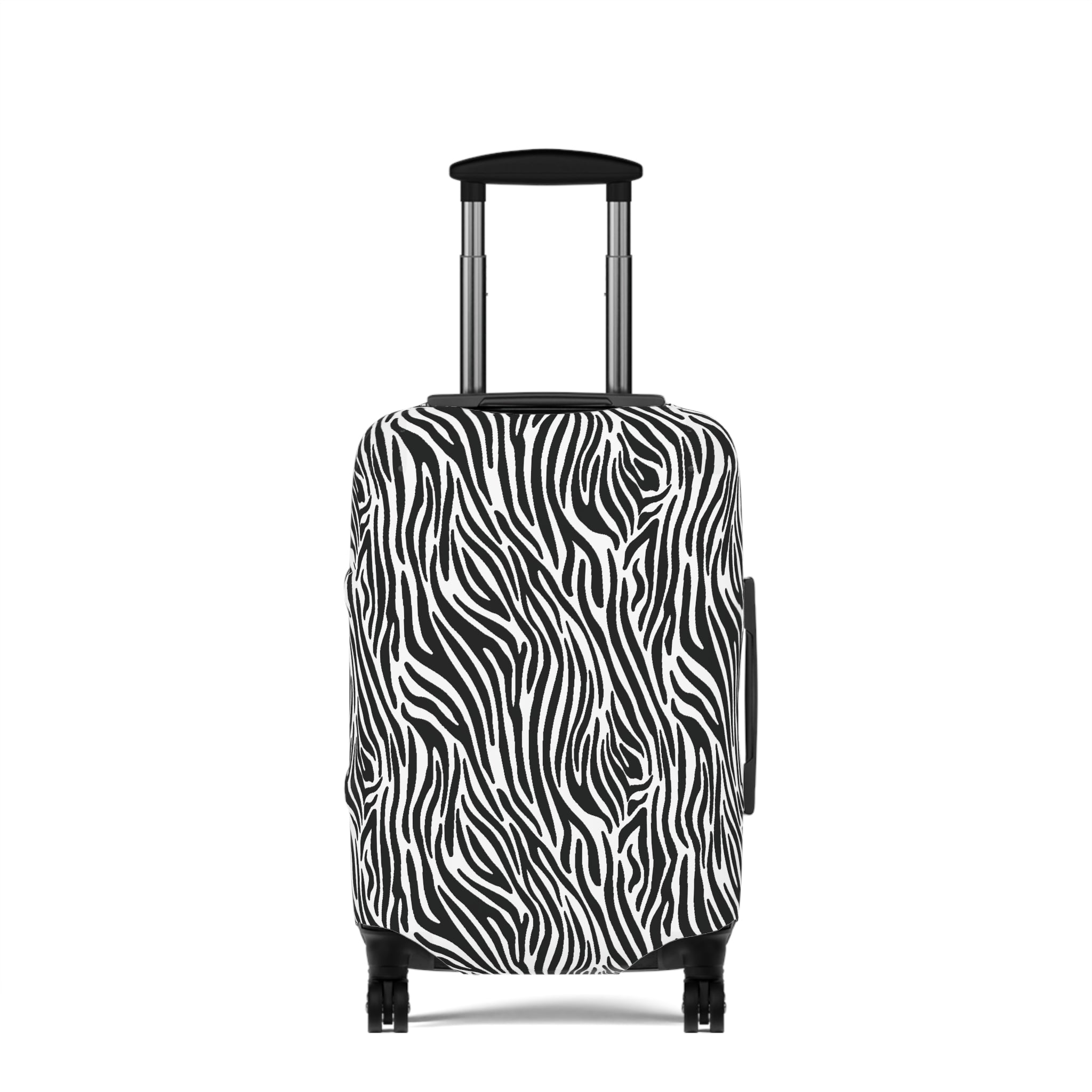 Zebra Print Black and White Luggage Cover
