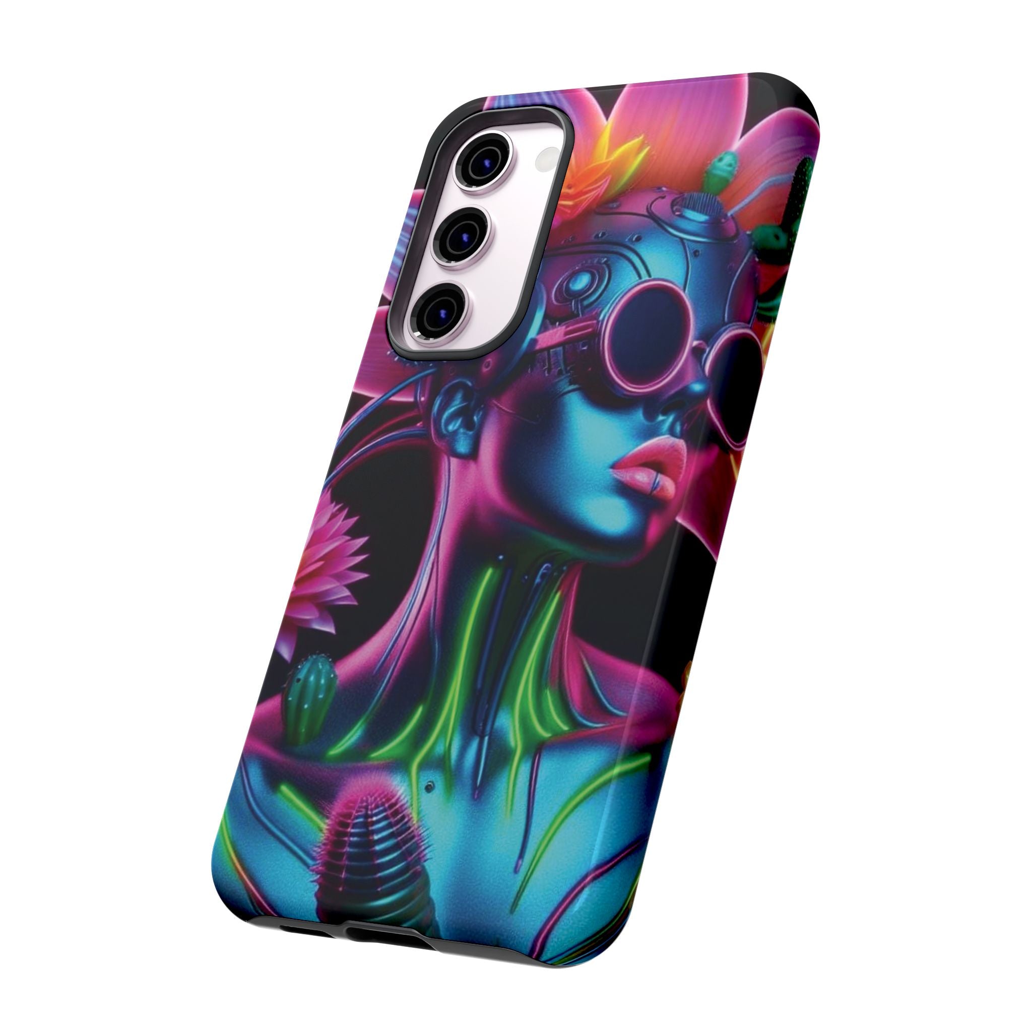 Neon Androgen Cactus Flower Tough Phone Case for iPhone, Galaxy, or Google Pixel