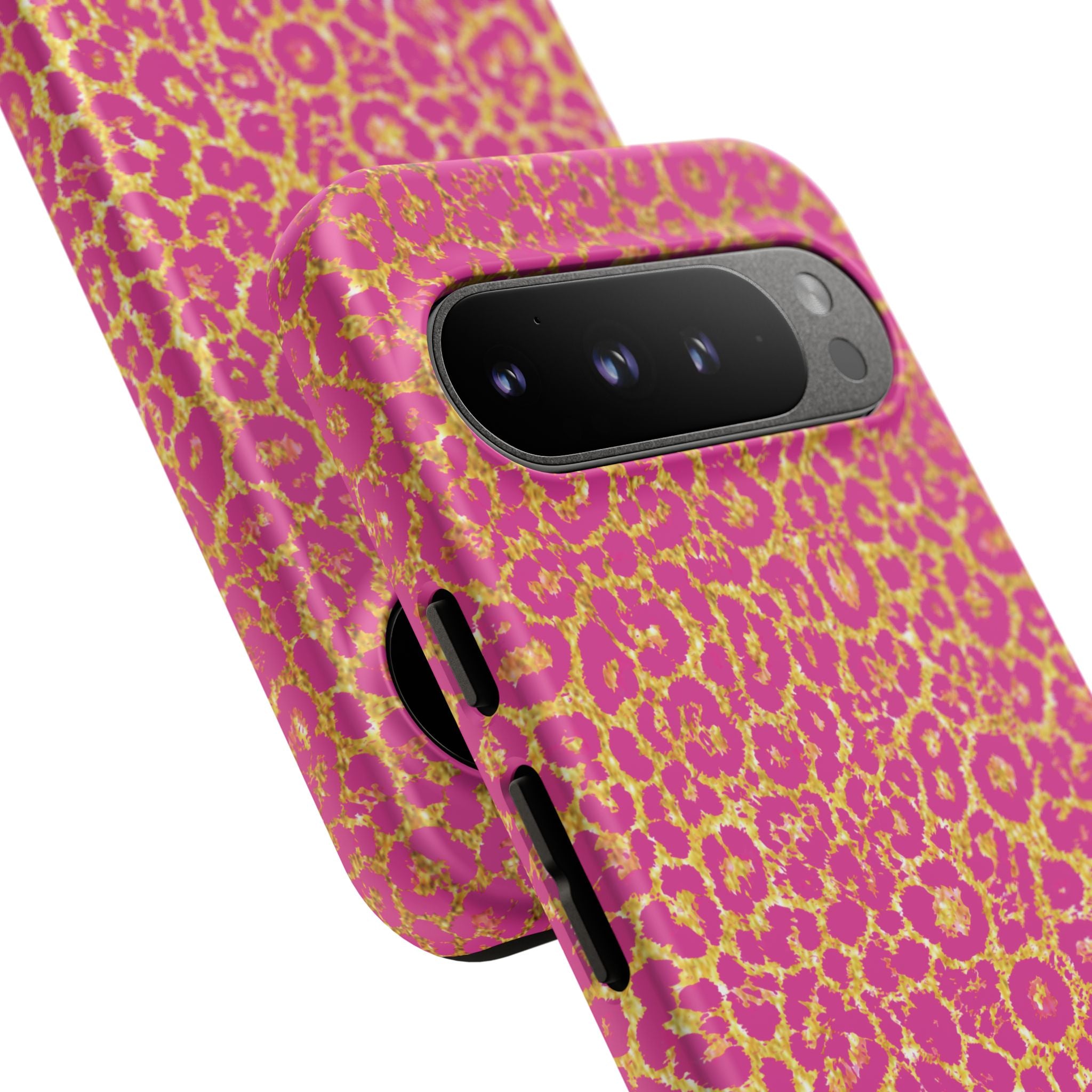 Pink Gold Leopard Tough Case for iPhone, Galaxy, or Google Pixel