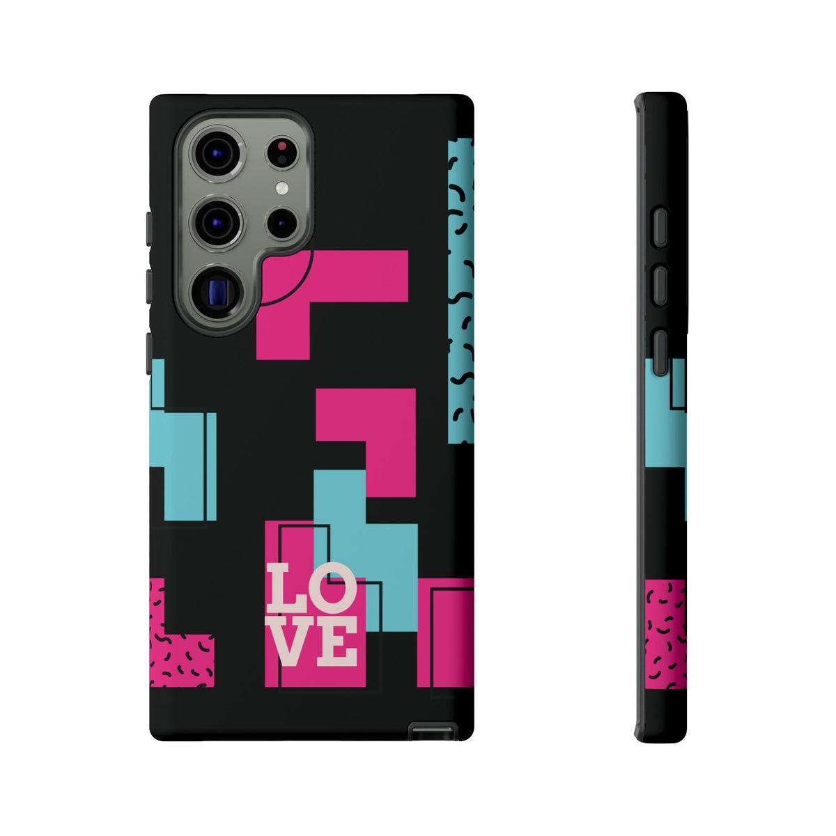Retro Blocks LOVE Tough Case for iPhone, Galaxy or Google Pixel