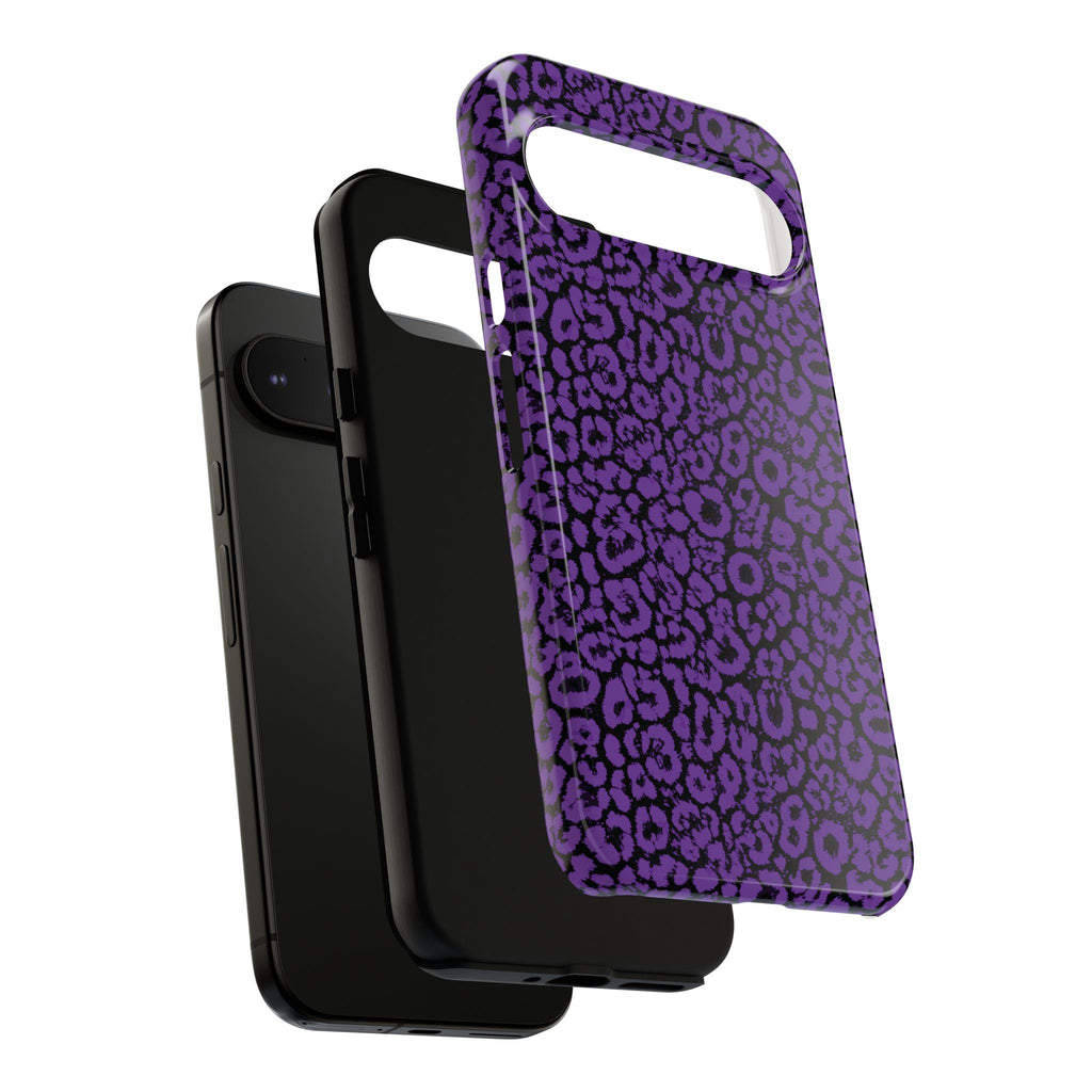 Purple Leopard Tough Case for iPhone, Galaxy or Google Pixel