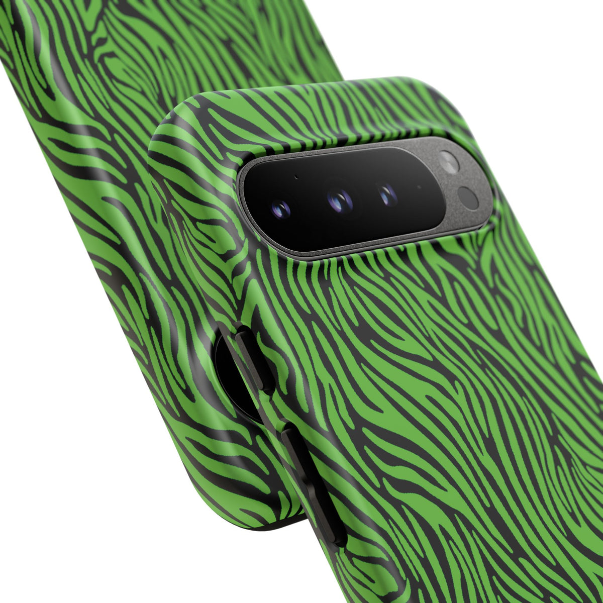 Neon Green Zebra Tough Phone Case iPhone, Galaxy, or Google Pixel
