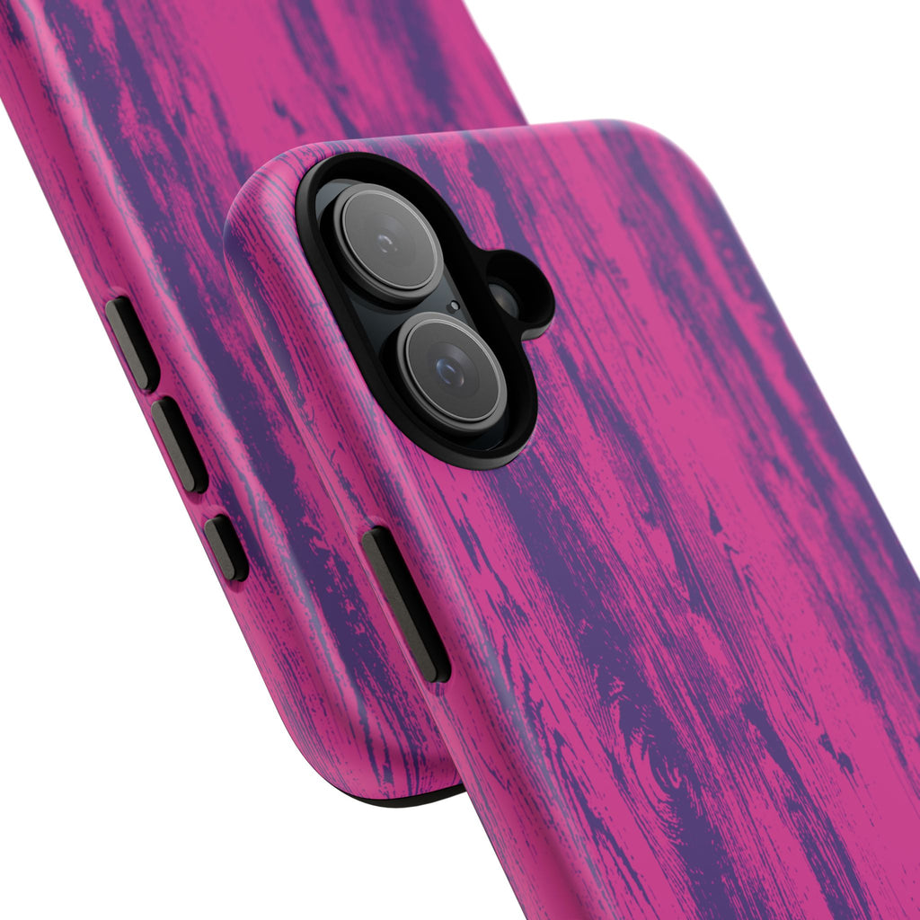 Pink Purple Wood Tough Phone Case iPhone, Galaxy, or Google Pixel