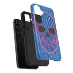 Neon Zebra Skull Tough Phone Case for iPhone, Galaxy, or Google Pixel