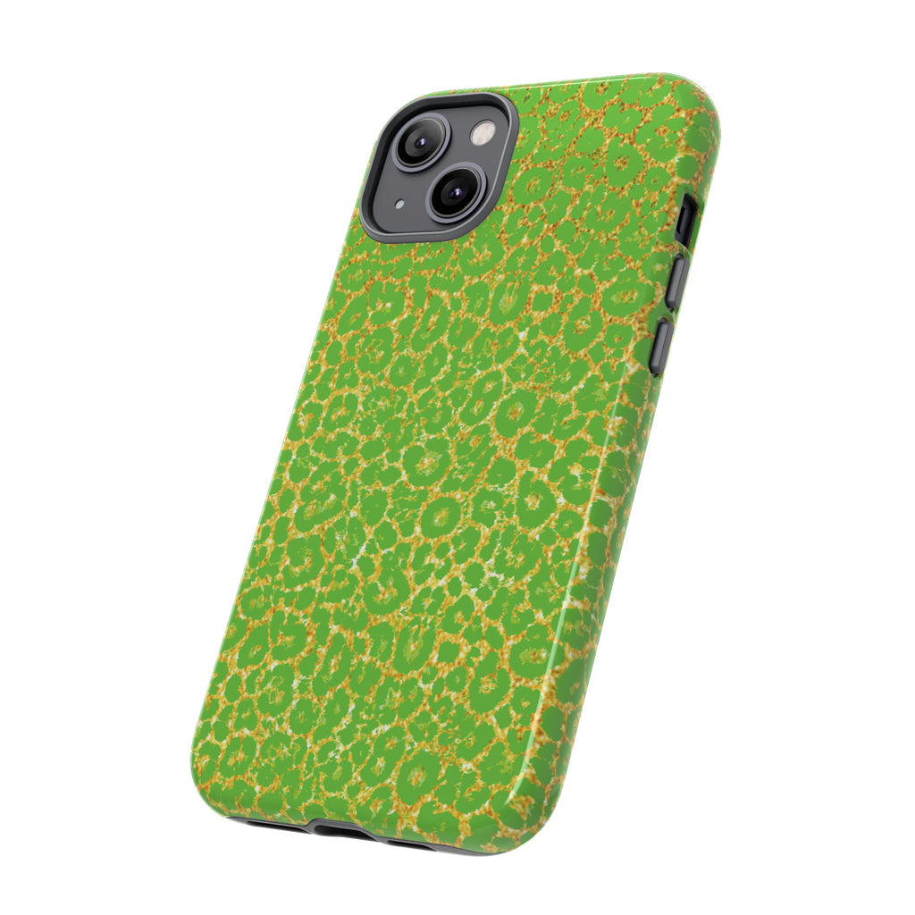 Neon Green Gold Leopard Tough Phone Case iPhone, Galaxy, or Google Pixel