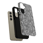 Black and White Zebra Print Tough Case iPhone, Galaxy and Google Pixel