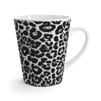 Black and White Leopard Print Latte Mug