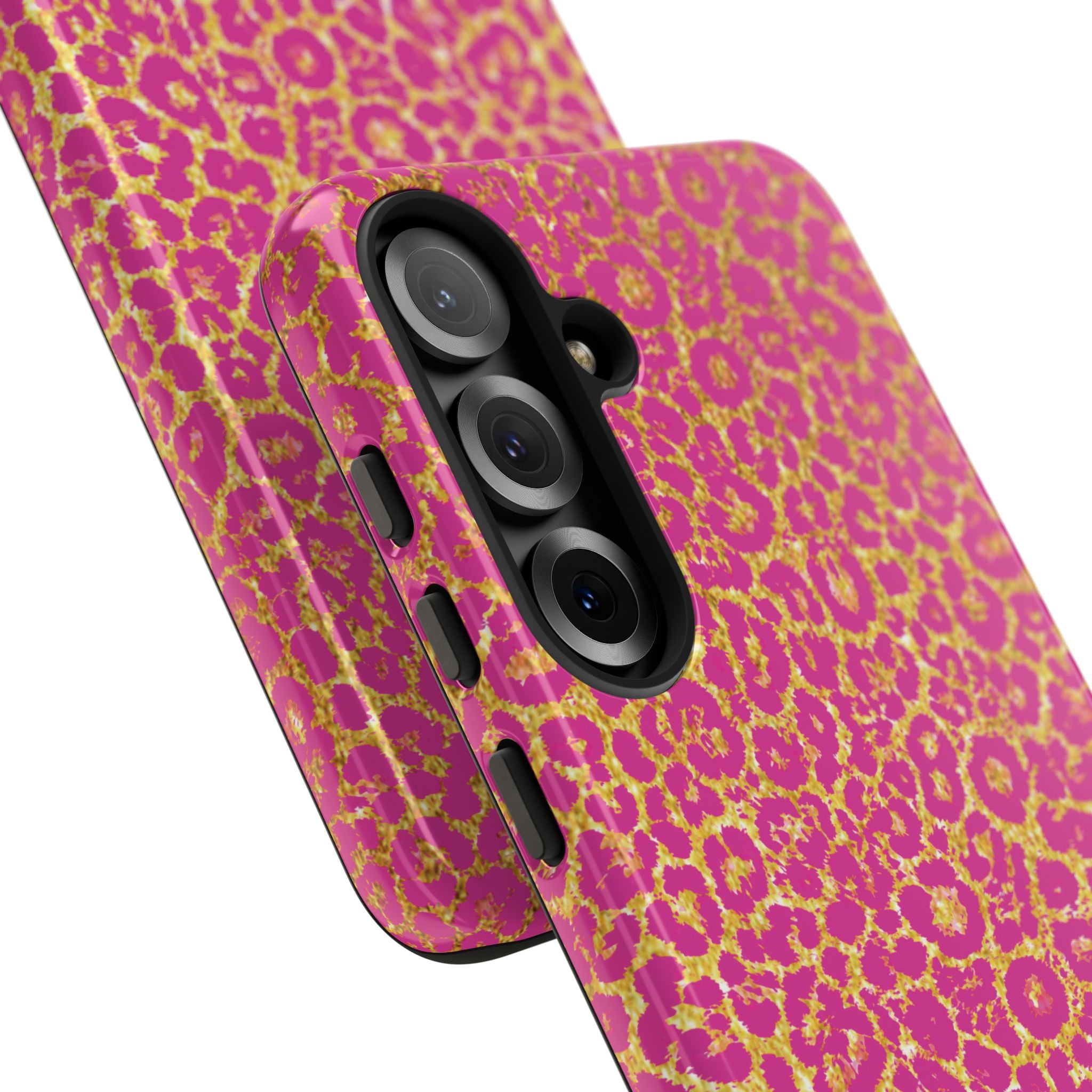Pink Gold Leopard Tough Case for iPhone, Galaxy, or Google Pixel