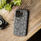 Black and White Zebra Print Tough Case iPhone, Galaxy and Google Pixel