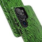 Neon Green Zebra Tough Phone Case iPhone, Galaxy, or Google Pixel