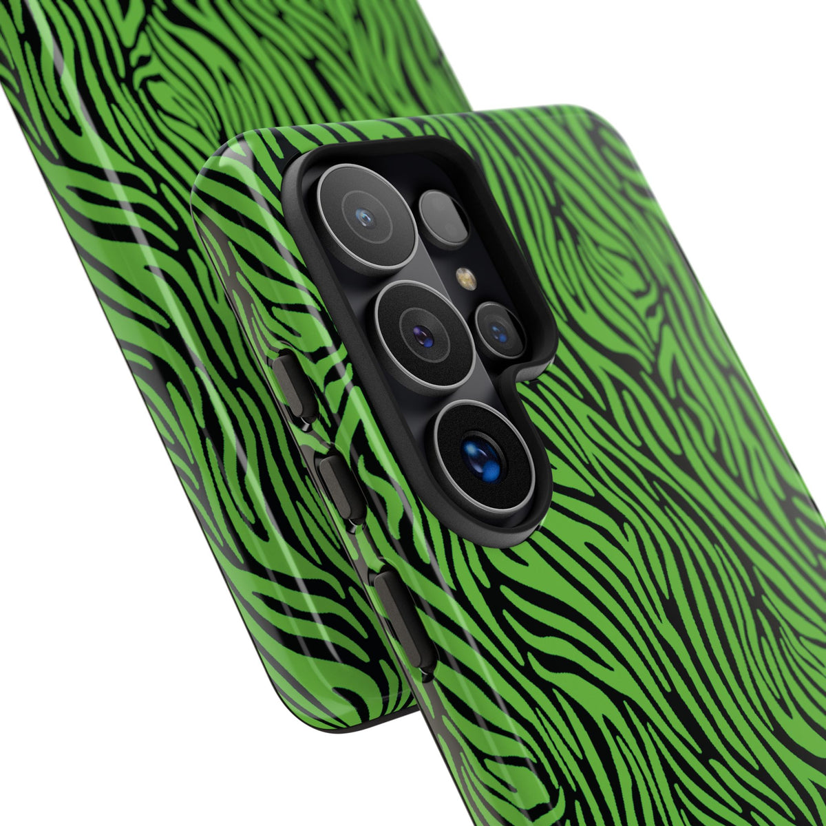 Neon Green Zebra Tough Phone Case iPhone, Galaxy, or Google Pixel