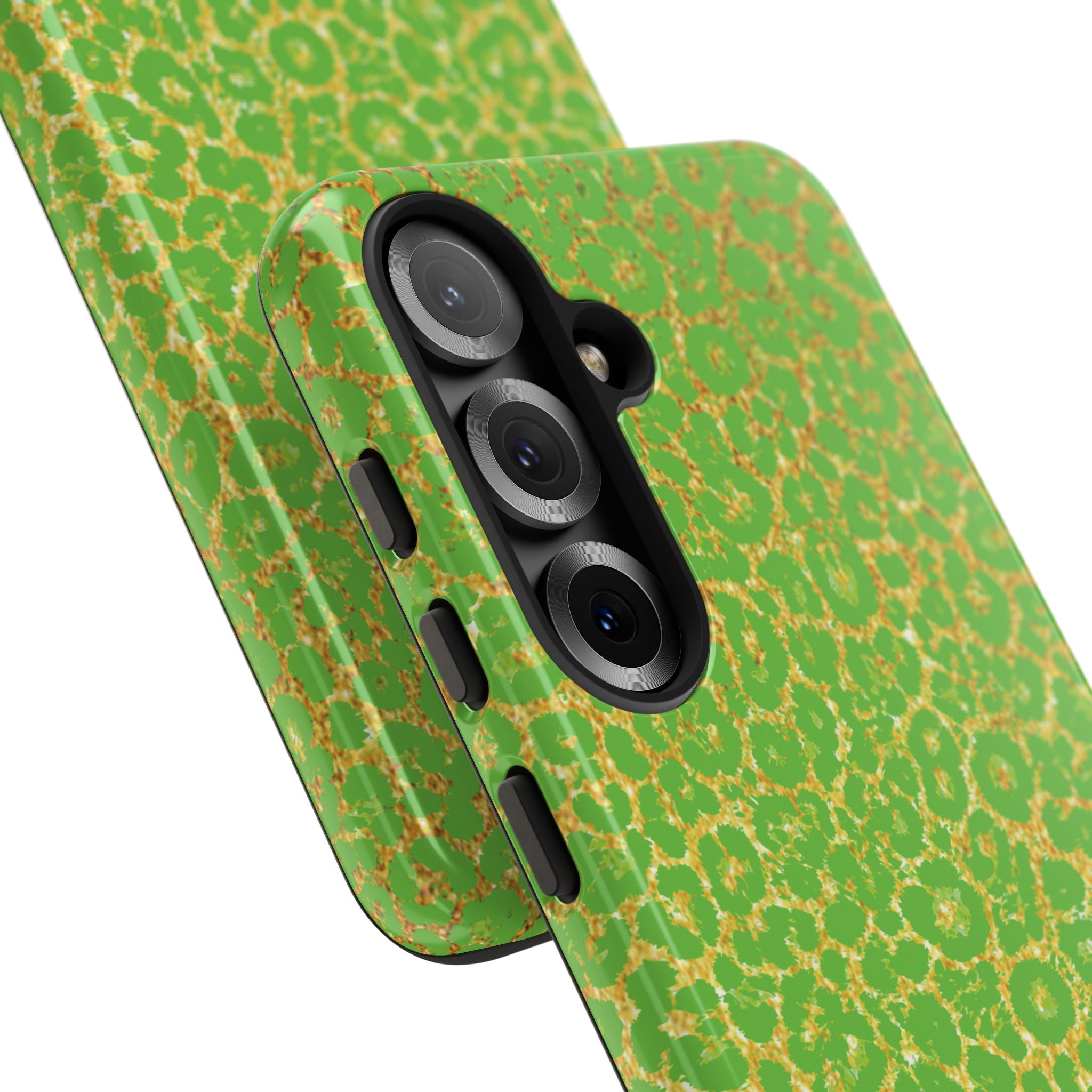 Neon Green Gold Leopard Tough Phone Case iPhone, Galaxy, or Google Pixel