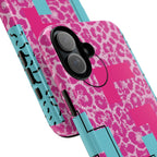 Retro Love Pink Leopard RG Tough Phone Case for iPhone, Galaxy, or Google Pixel
