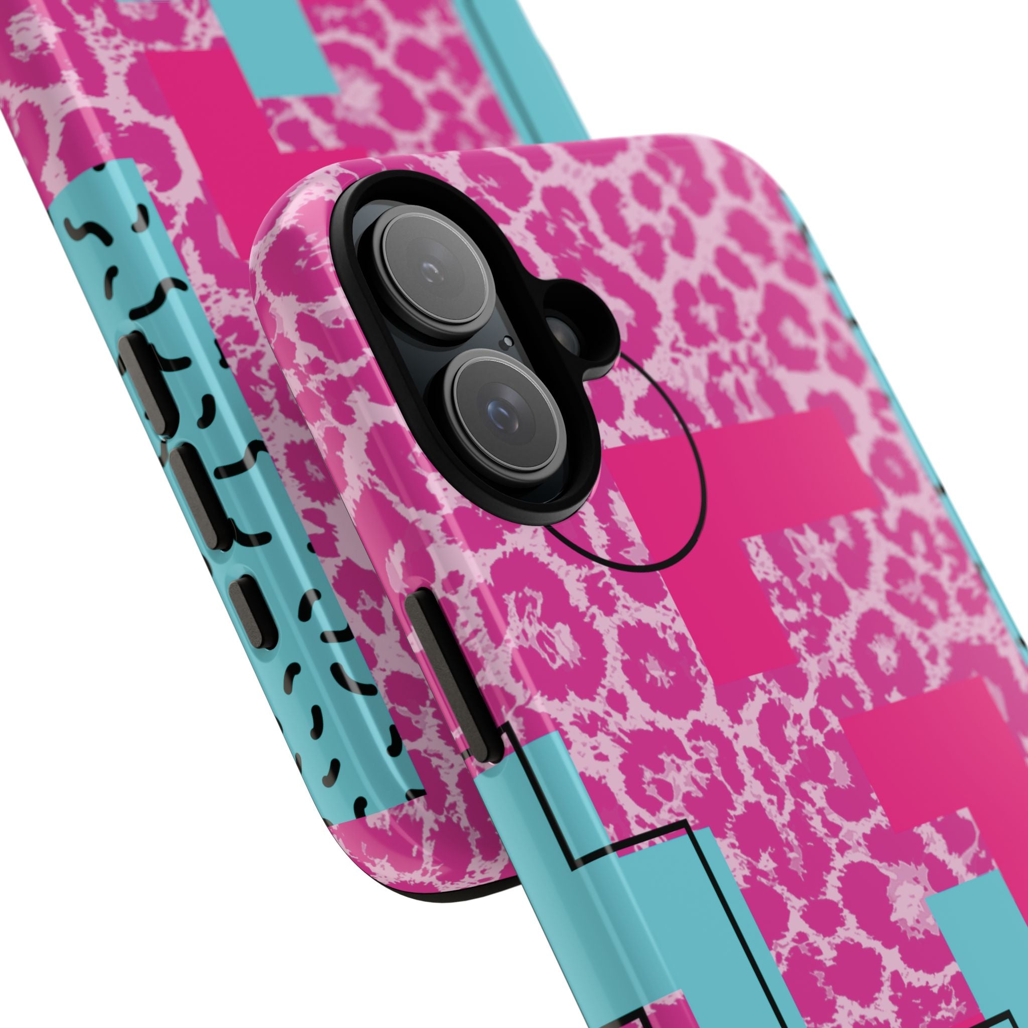 Retro Love Pink Leopard RG Tough Phone Case for iPhone, Galaxy, or Google Pixel
