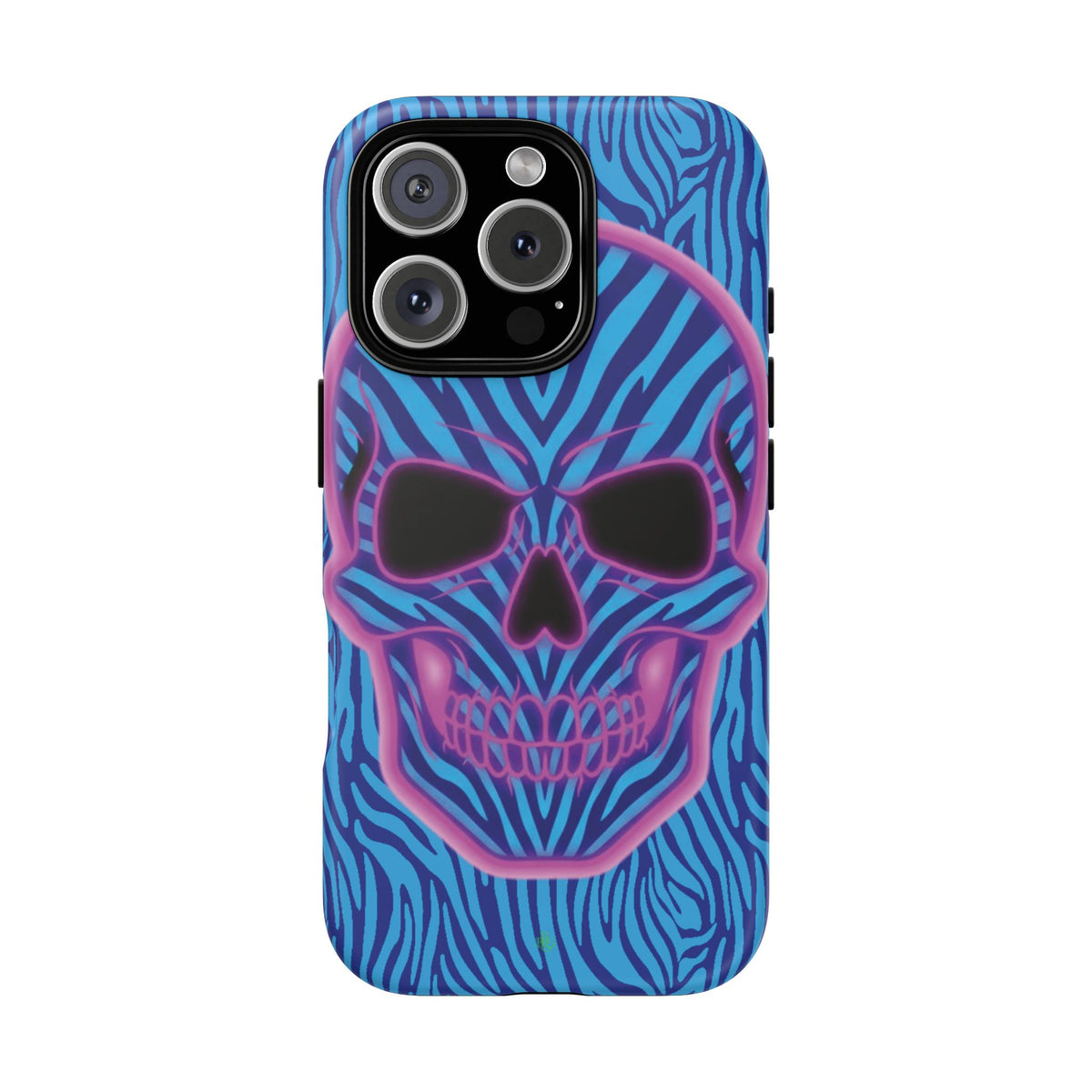 Neon Zebra Skull Tough Phone Case for iPhone, Galaxy, or Google Pixel