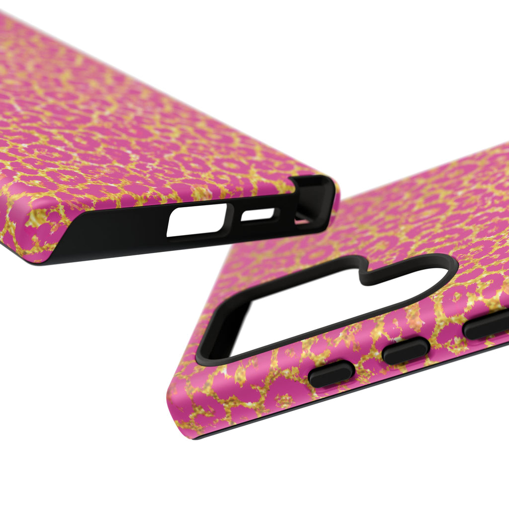 Pink Gold Leopard Tough Case for iPhone, Galaxy, or Google Pixel