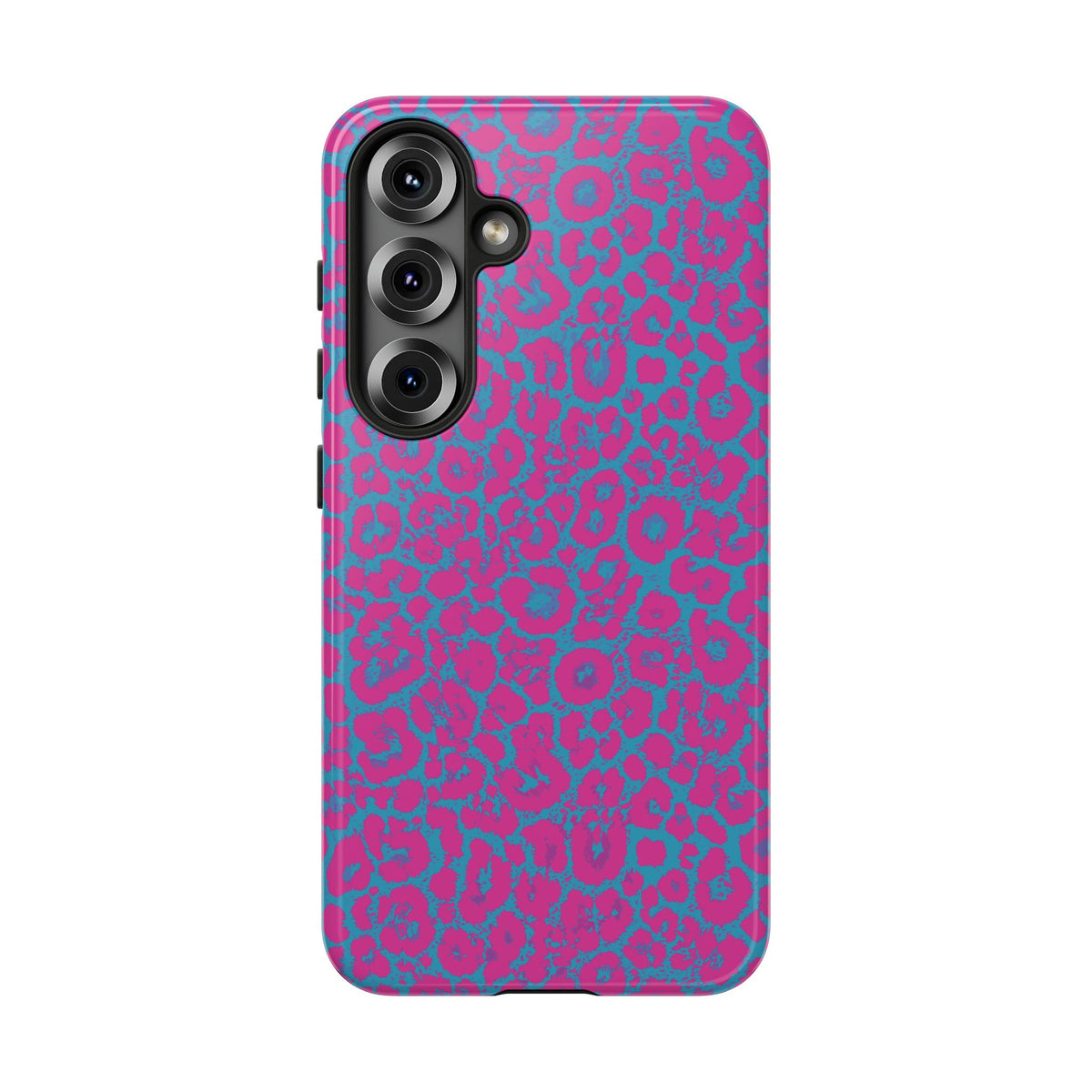 Pink Blue Leopard Tough Phone Case iPhone, Galaxy, or Google Pixel