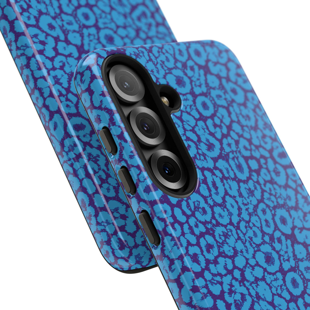 Blue Purple Leopard Tough Phone Case iPhone, Galaxy, or Google Pixel