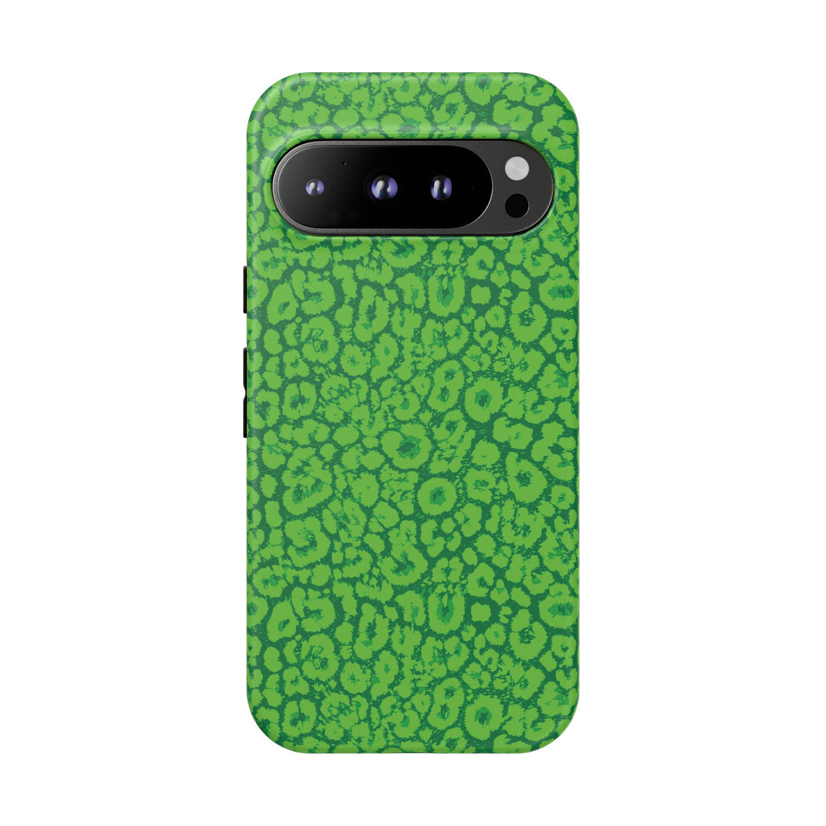 Neon Green Leopard Tough Phone Case for iPhone, Galaxy, or Google Pixel