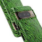 Neon Green Zebra Tough Phone Case iPhone, Galaxy, or Google Pixel