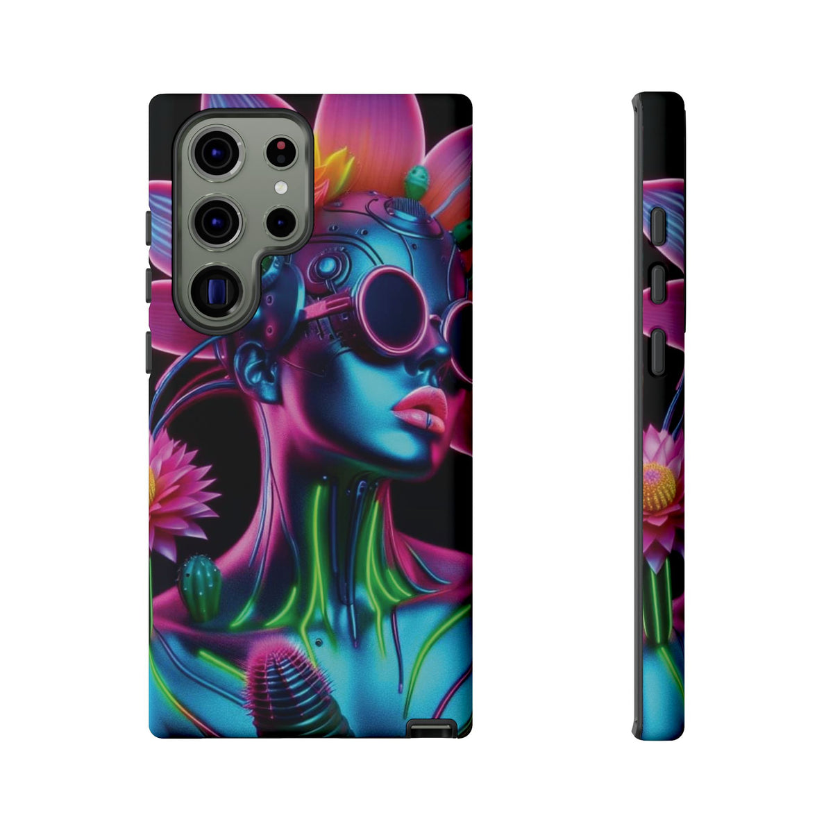 Neon Androgen Cactus Flower Tough Phone Case for iPhone, Galaxy, or Google Pixel