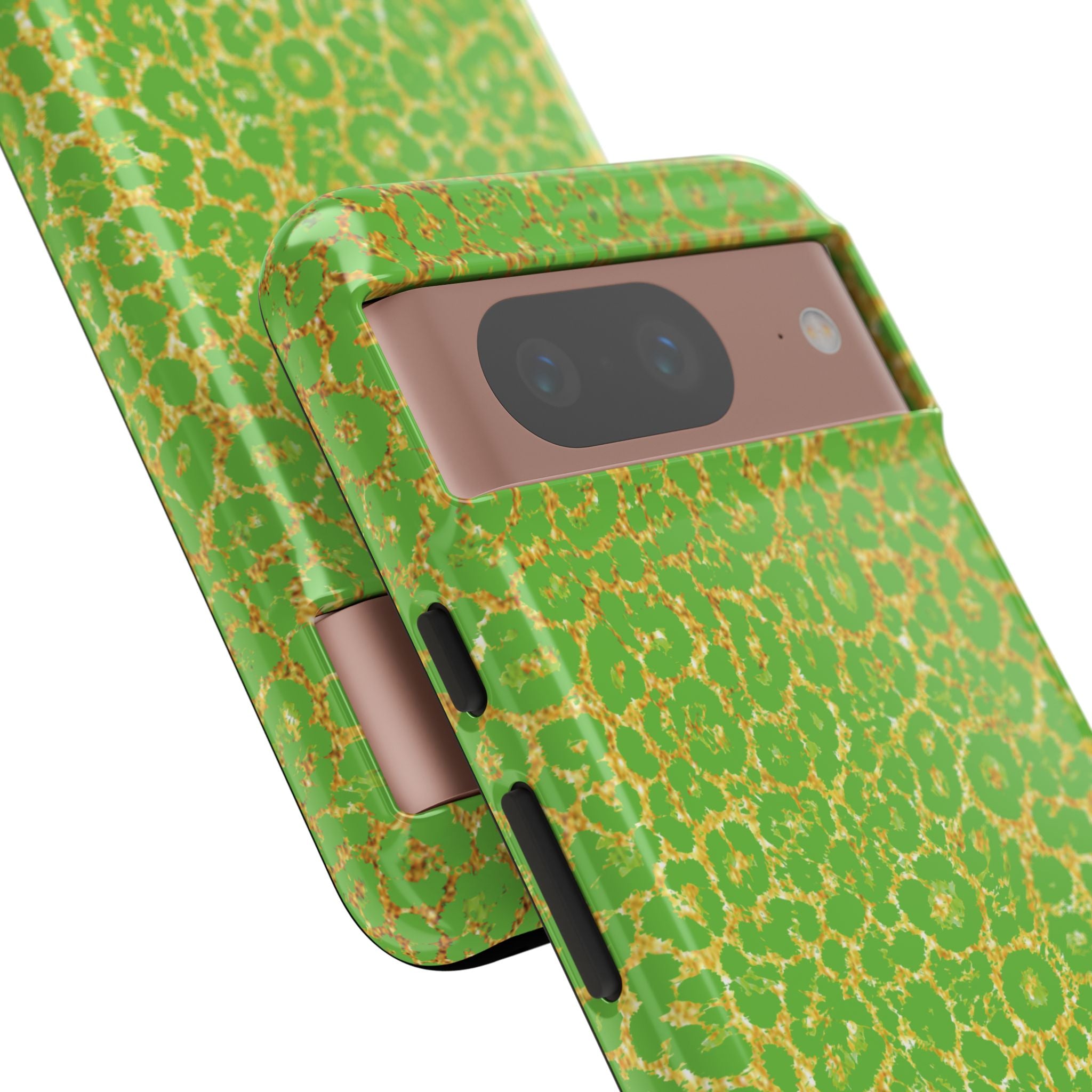 Neon Green Gold Leopard Tough Phone Case iPhone, Galaxy, or Google Pixel