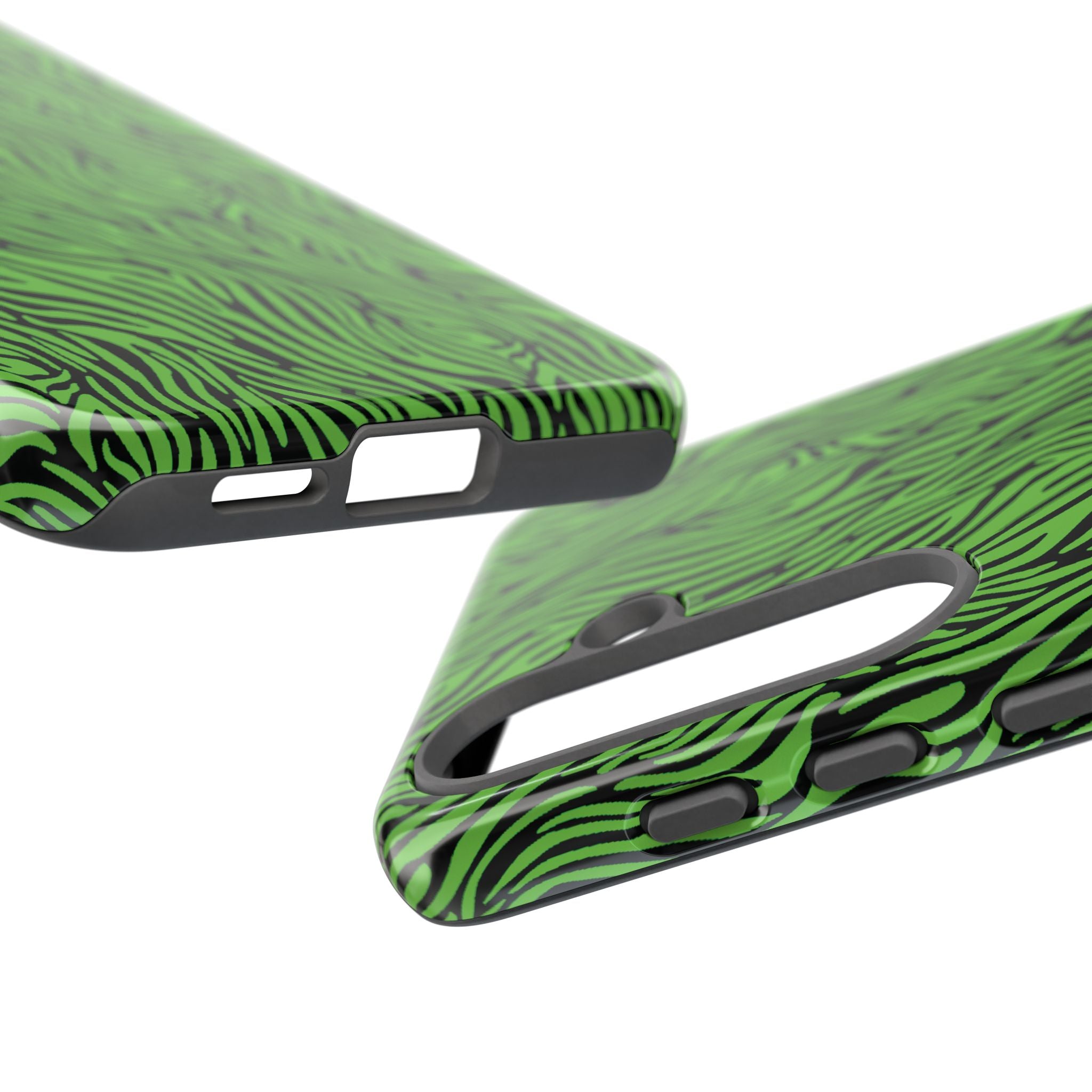 Neon Green Zebra Tough Phone Case iPhone, Galaxy, or Google Pixel