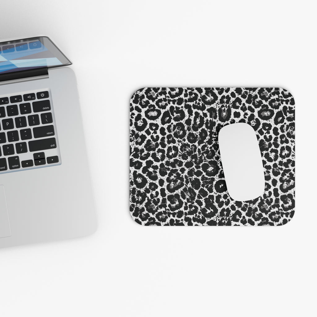 Black and White Leopard Print Mouse Pad