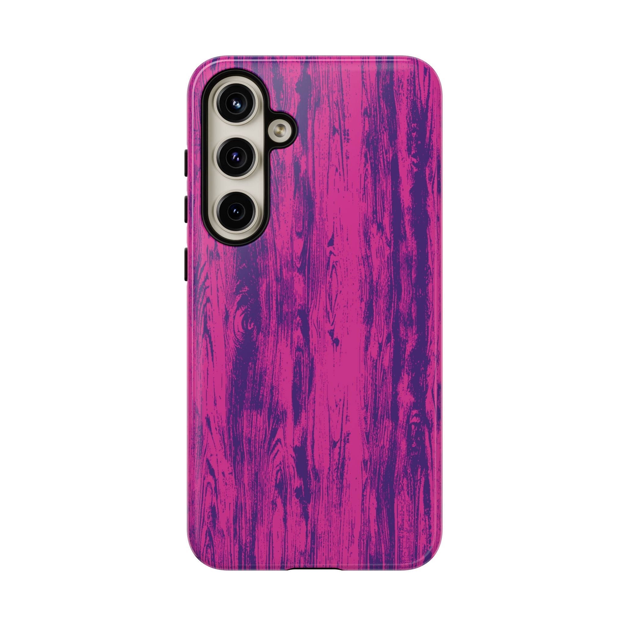 Pink Purple Wood Tough Phone Case iPhone, Galaxy, or Google Pixel