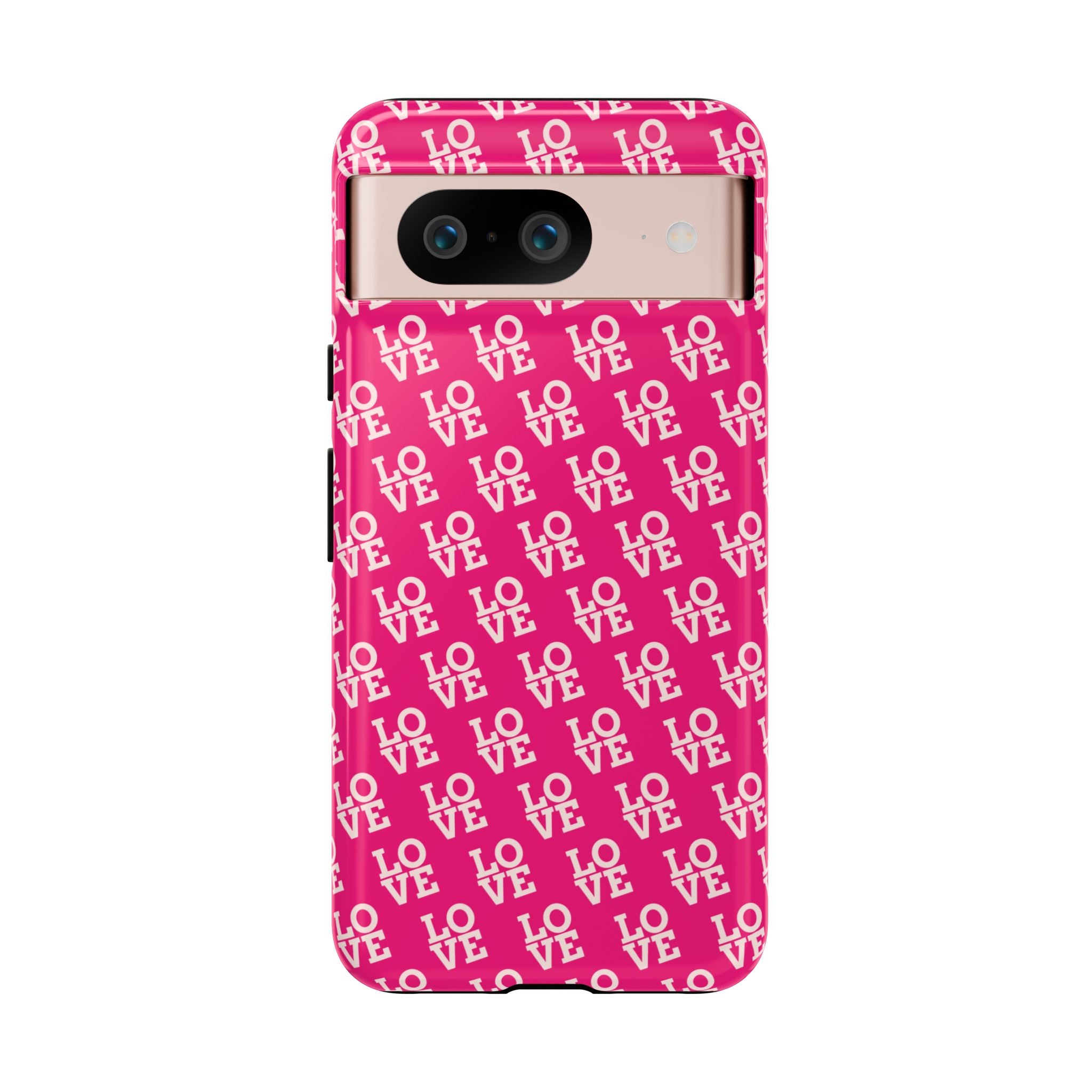 Vibrant Pink LOVE Tough Case iPhone, Galaxy, or Google Pixel